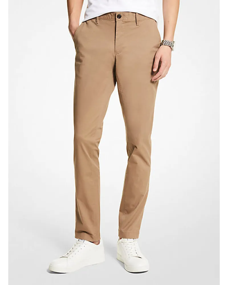 Michael Kors Slim-Fit-Chinohose aus Baumwollmischgewebe Natur