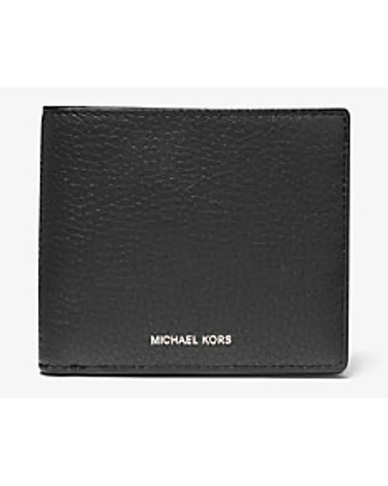Michael Kors Brieftasche Hudson aus Gekrispeltem Leder Schwarz