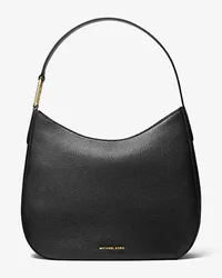 Michael Kors Hobo Bag Kensington Large aus Gekrispeltem Leder Schwarz