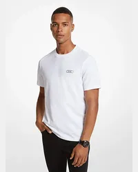 Michael Kors T-Shirt aus Baumwolle mit Empire-Logomuster Weiss