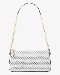 Michael Kors Pochette Empire Medium aus Gewebtem Leder mit Kette Weiss