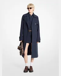 Michael Kors Trenchcoat aus Strukturiertem Krepp mit Gürtel Blau