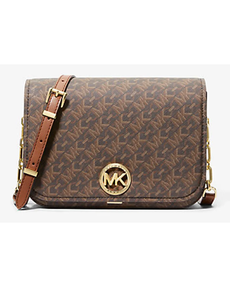 Michael Kors Messenger-Tasche Delancey Medium mit Empire Signature-Logomuster Braun