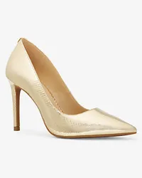 Michael Kors Pumps Alina Flex aus Leder mit Schlangenprägung In Metallic-Optik Goldton