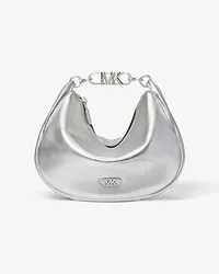 Michael Kors Schultertasche Kendall Small aus Leder In Metallic-Optik Silberton