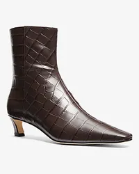 Michael Kors Stiefel Cosmo aus Leder mit Krokodilprägung und Kitten-Heel-Absatz Braun