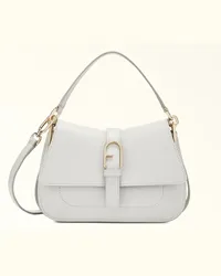 Furla Flow Henkeltasche Marshmallow Claris Lux-kalbsleder Mit Intarsie Damen Minitasche Weiß