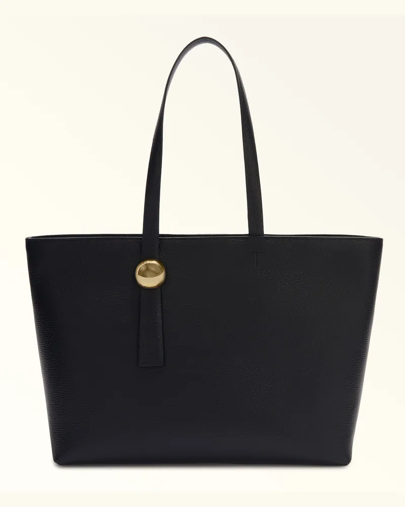 Furla Fura Sfera Tote-bag Nero Genarbtes Kabseder Damen Schwarz