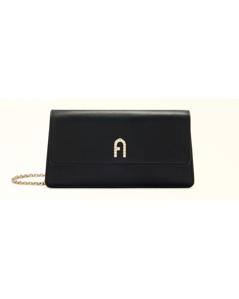 Furla Diamante Mini-tasche Nero Weiches Kalbsleder Damen Mini-Umhängetasche Schwarz