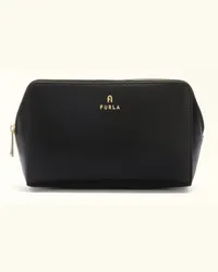 Furla Fura Cameia Kosmetiktasche Nero Strukturiertes eder Damen Schwarz