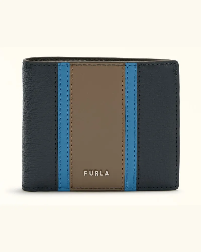 Furla Man Project Bi-fold-portemonnaie Toni Royal trukturierte Kalbleder Milo + Kotbare Colourblock-kalbleder Herren Portemonnaie Mehrfarbig