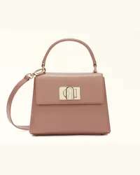 Furla 1927 Henkeltasche Tulle Strukturiertes Leder Damen Umhängetasche Rosa