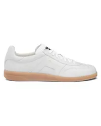 Santoni Weiße DBS Oly Sneakers für Herren aus getrommeltem Leder Weiss