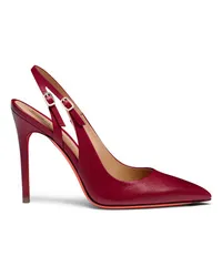 Santoni Rote Slingbacks für Damen aus Leder mit hohem Absatz Rot