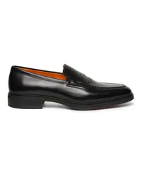 Santoni Schwarze Loafer Easy für Herren aus Leder Schwarz