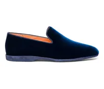 Blaue Pantoffeln für Herren aus Samt