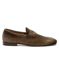 Santoni Braune Carlo Loafer für Herren aus Wildleder Braun