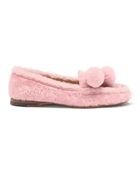 Santoni Rosafarbene Loafer Andrea für Damen aus Pelz Rose