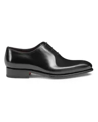 Santoni Schwarze Oxford für Herren aus Leder in Antik-Optik Schwarz