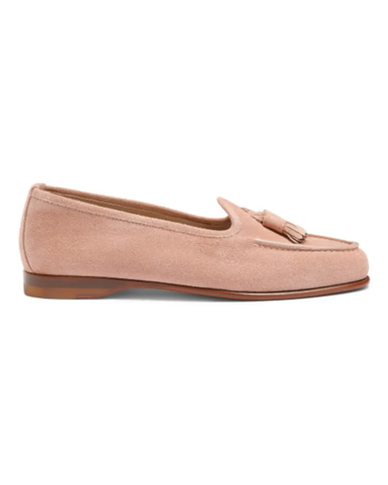 Santoni Rosafarbene Loafer Andrea für Damen aus Wildleder mit Quasten Rose