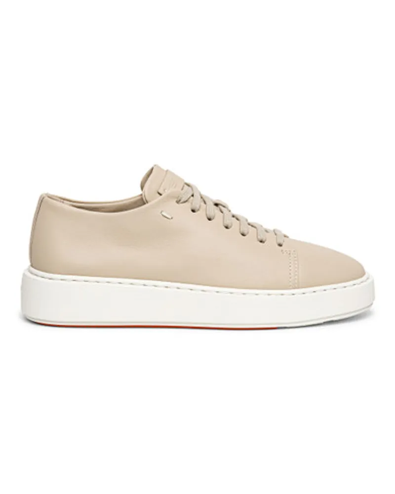 Santoni Beigefarbene Sneakers für Damen aus Leder Naturliche