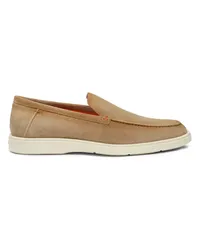 Santoni Beige Loafer für Herren aus Veloursleder Naturliche