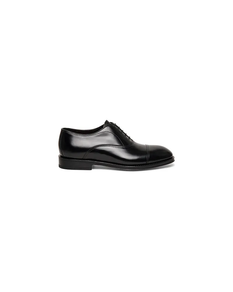 Santoni Schwarze Oxfords für Herren aus Leder Schwarz