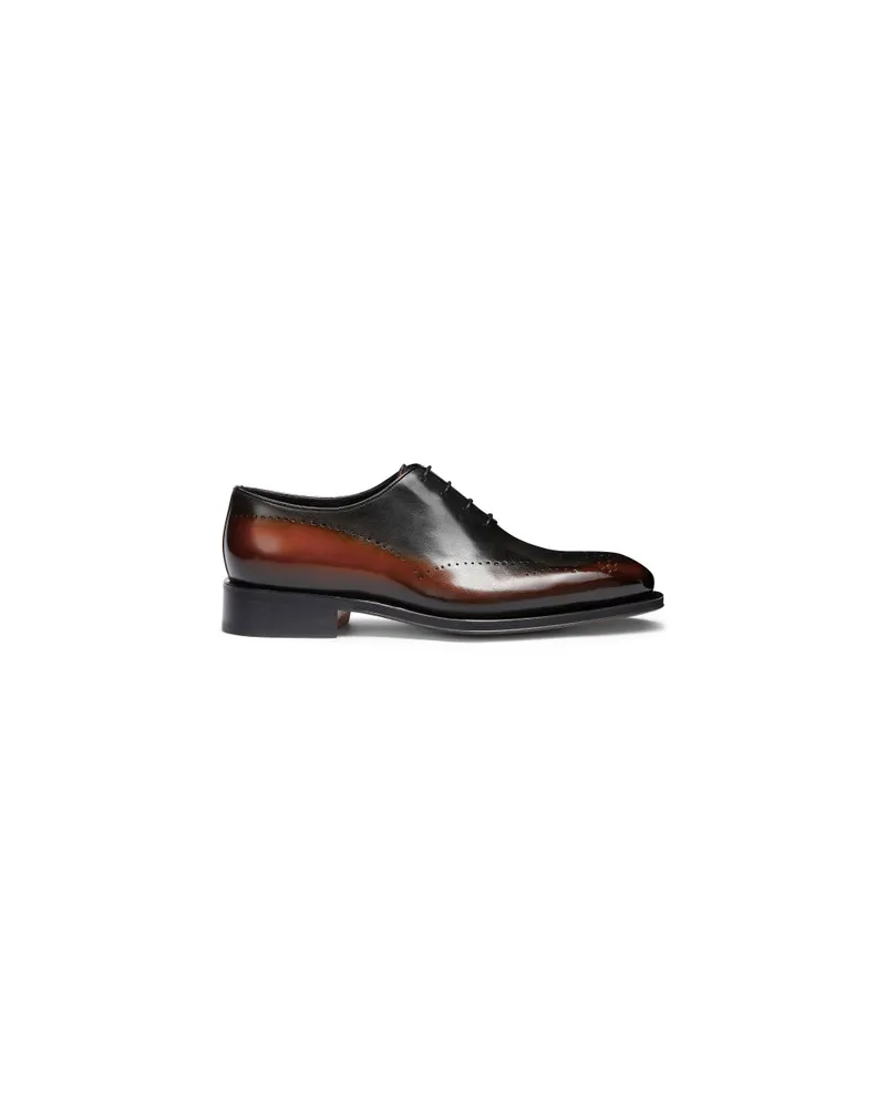 Santoni Braune Oxfords für Herren aus Leder mit Brogue-Details Braun