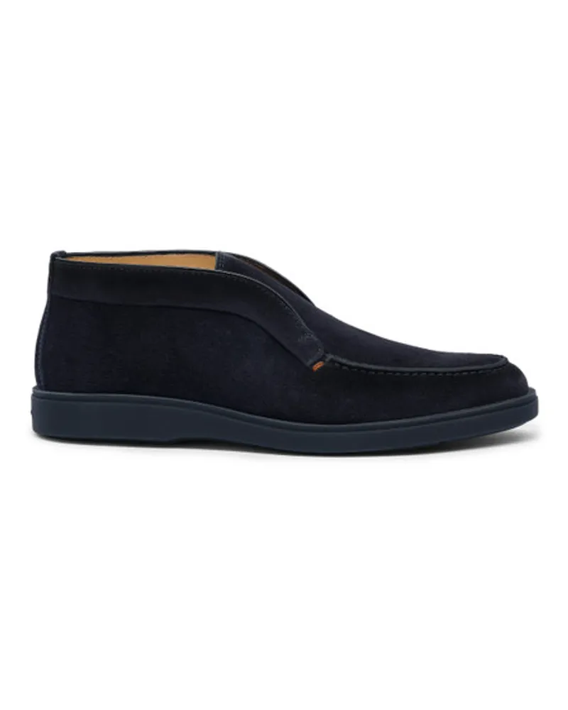 Santoni Blaue Desert Boot für Herren aus Veloursleder Blau