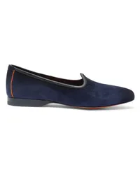 Santoni Blaue Loafer für Herren aus Wildleder Blau