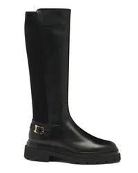 Santoni Schwarze Stiefel für Damen aus Leder Schwarz