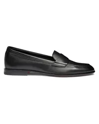 Santoni Schwarze Penny-Loafer für Damen aus Leder Schwarz