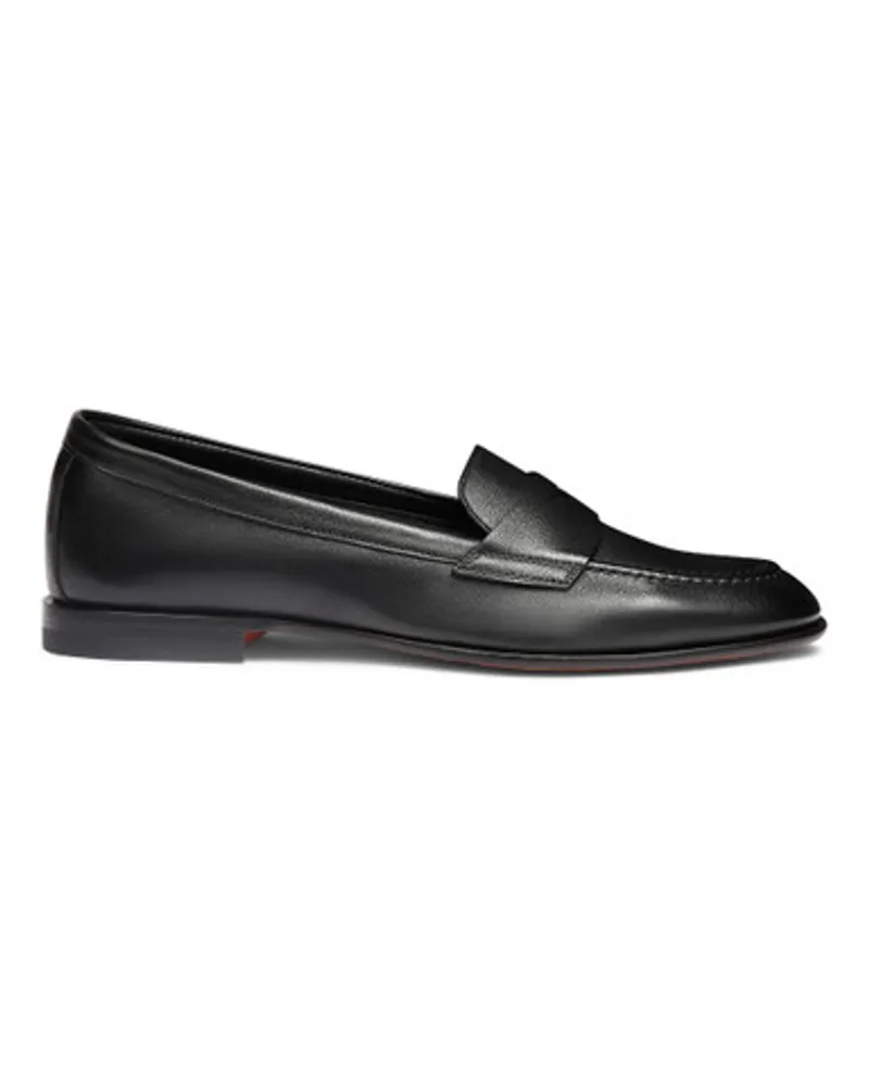 Santoni Schwarze Penny-Loafer für Damen aus Leder Schwarz