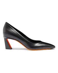 Santoni Schwarze Pumps für Damen aus Leder mit mittelhohem Absatz Schwarz