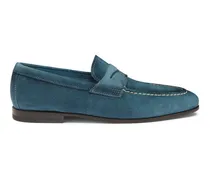 Blaue Penny-Loafer für Herren aus Wildleder