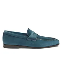 Santoni Blaue Penny-Loafer für Herren aus Wildleder Blau