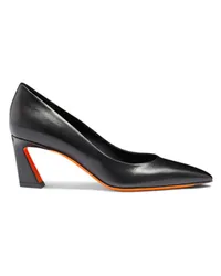 Santoni Schwarze Pumps für Damen aus Leder mit mittelhohem Absatz Schwarz