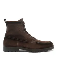 Santoni Dunkelbraune Stiefeletten für Herren aus Wildleder Braun