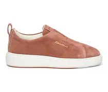 Rosafarbene Slip-on-Sneakers für Damen aus Wildleder