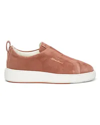 Santoni Rosafarbene Slip-on-Sneakers für Damen aus Wildleder Rose