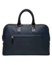 Santoni Blaue Laptoptasche aus Leder Blau