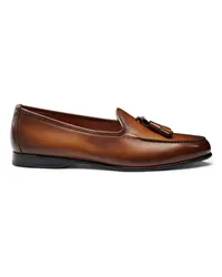 Santoni Braune Loafer Andrea für Herren aus Leder mit Quasten Braun