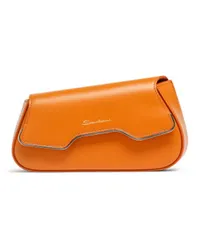 Santoni Orangefarbene Crossbody Bag ThePluto aus Leder Orange