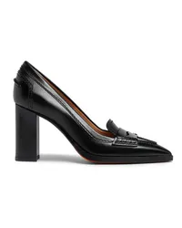 Santoni Schwarze Pumps für Damen aus Leder mit hohem Absatz Schwarz