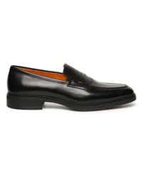 Santoni Schwarze Loafer Easy für Herren aus Leder Schwarz