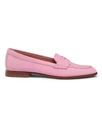 Santoni Rosafarbene Penny-Loafer für Damen aus Nubuk Rose