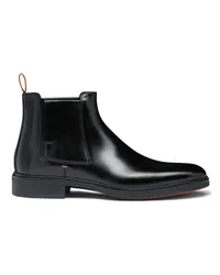 Santoni Schwarze Stiefeletten Easy für Herren aus Leder Schwarz