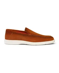 Santoni Braune Loafer für Herren aus Wildleder Braun