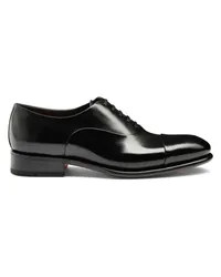 Santoni Schwarze Oxford für Herren aus Leder in Antik-Optik Schwarz