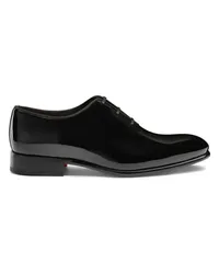 Santoni Schwarze Oxford für Herren aus Lackleder Schwarz